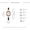 Elegant Rectangle Watches Women Fashion Luxury Shell noodles Quartz Wristwatches Casual Female Leather Watch Montre Femme. 