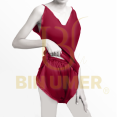 B.Umer Luxurious Satin Pajama Set for Women - Soft, Breathable, and Comfortable Halter Neck Cami Top with Side Slit, Elastic Waist Shorts, Non-Transparent Polyester Blend Fabric, Perfect for Lounging and Sleeping. 