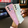 JIUMOO For Tecno Pova Neo Case Macaron Color New Design Soft Silicone Square Phone Case Square Edge Pattern Luxury Plating Silicone Casing Full Cover Camera Shockproof Protection Case. 