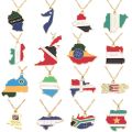New Country Map Flag Necklace Africa Guinea Congo Chain Necklaces Jewelry Friends S. 