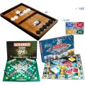 Ultimate board game collection: large pucket board game, monopoly global village, scrabble orignal, and ludo board game. 
