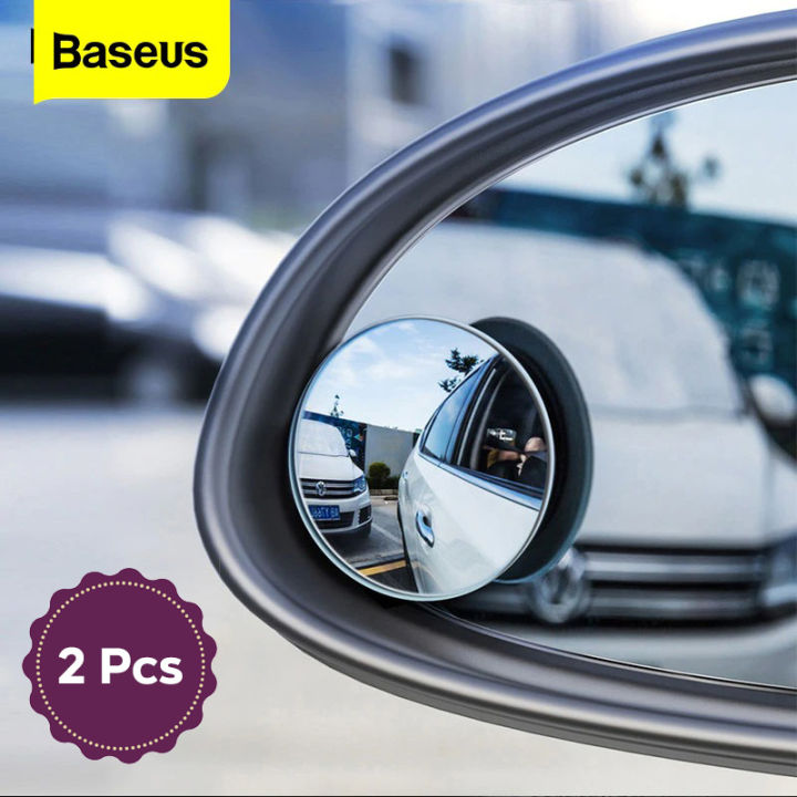 BASEUS 2Pcs Blind Spot Mirror for Car, 360 Degree Universal Rear View Wide-Angle Waterproof Blind Spot Lens