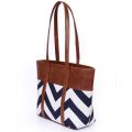 Bag X Women's Outline Signature pattern Zip Tote , Tote Bags for girls , bags for girls , Bags for women, made with  Canvas & Leather for Woman - Perfect for school , collage and office going girls -. 