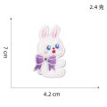 Self Adhesive Cartoon Fluffy Rabbit Patches Embroidered Cute Stickers for Scrapbook Phone Case Decoration DIY Clothes Badge. 