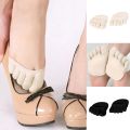 Heelless Liner Cotton Socks Silicone Anti-slip Lining Open Toe Sock With Invisible Forefoot Cushion Foot Pad Socks Pain Relief. 