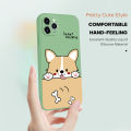 Hontinga for OPPO A5S A12 A7 A12S Back Cover Cute Cartoon Dog Pattern Case Soft Square Edge Liquid Silicone Phone Cases. 