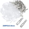 200PCS Male/Female Spade Crimp Terminals Electrical Insulating Sleeve Wire Wrap Connector, 2.8MM. 