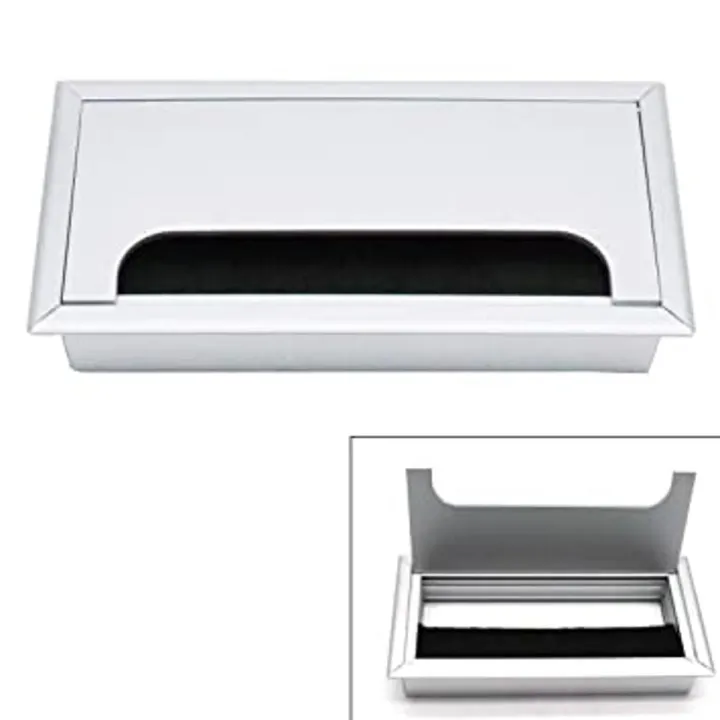 Computer%20Desk%20Office%20Table%20Wire%20Cap%20/%20Wire%20Cover%20Aluminium%20Rectangle%20with%20Black%20Brush%2011%20X%203%20-%20Image%203