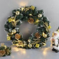 Garland Wreath Battery Operated Greenery Snowy Pine Cone Christmas Wreath Decor. 