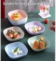 10pcs Square Lightweight Wheat Straw Plates, Deep Dinner Dishes, Camping Dinnerware for Serving pasta fruit. 