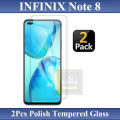 2Pcs Infinix Note 8 Tempered Glass Screen Protector Premium High Quality Polish Glass For Infinix Note 8. 