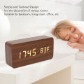 Electronic Alarm Clock, LED Wood Digital Clock Widescreen for Office. 