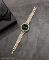 Elegant Women's Fashion Digital Watch with Diamond Accents and Stainless Steel Band. 