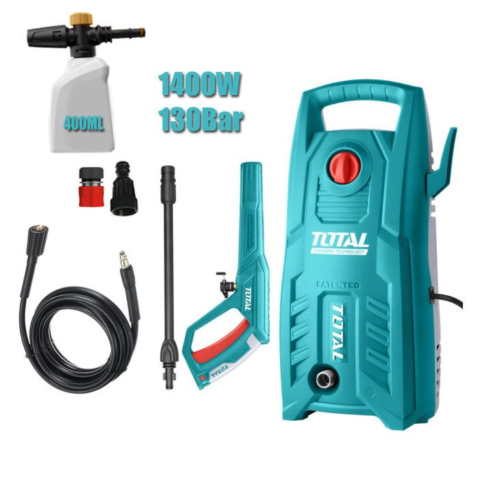TOTAL Original High Pressure Washer 1400W - 130Bar with FREE Forming Producer Bottle 400ml