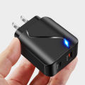 PD18W QC3.0 USB Phone Charger Fast Charging Dual Port LED Travel Charger hot sell. 