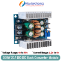 300W 20A DC-DC Buck Converter Step Down Module Constant Current LED Driver Power Step Down Voltage Module Electrolytic Capacitor. 