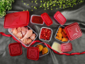 Thumb Lock Plastic Food Storage Container Set Pack of 7 Airtight Boxes Small to Large Sizes. 