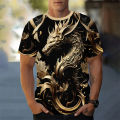 2025 New Dragon Lotus Flower Pattern T Shirt For Men Chinese Loong 3D Printed Tees Summer Casual Short Sleeve O-Neck Tops Unisex T-Shirts. 