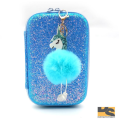 unicorn pencil Faux Pom Pom case pencil case Creative school supplies stationery | Cute stationary items for girls. 