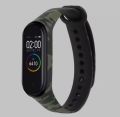 High Quality Mi Band 3 and Mi Band 4 Strap - Camouflage Green, Army Design, Dark Texture. 