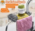 3 in 1 Sponge Holder for Kitchen Sink, Sink Area Saving Faucet Rack Stainless Steel Sink Caddy, Dish Rag Hanging. 
