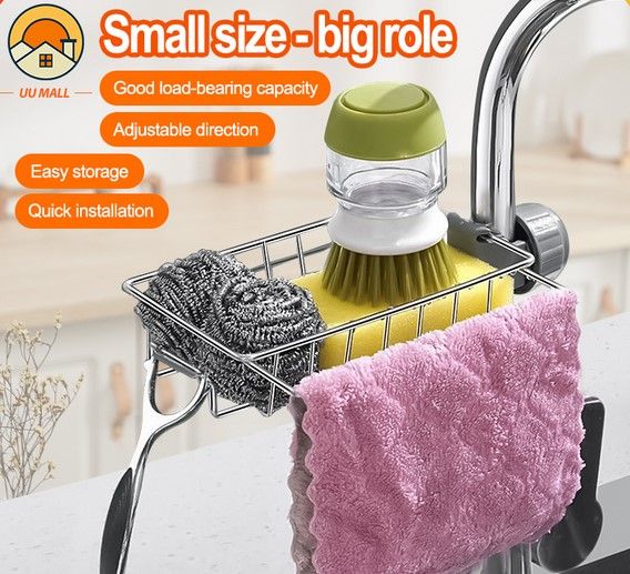 3%20in%201%20Sponge%20Holder%20for%20Kitchen%20Sink,%20Sink%20Area%20Saving%20Faucet%20Rack%20Stainless%20Steel%20Sink%20Caddy,%20Dish%20Rag%20Hanging%20-%20Image%202