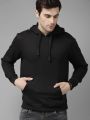 HR Collection High Quality Plain Black Hoodie Black Kangro Hoodie For Men. 