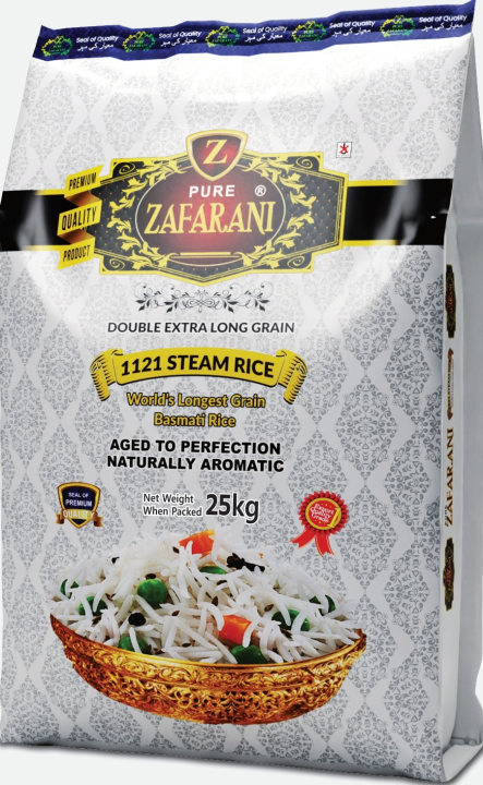 Best Premium Quality Pure Zafarani Rice 1121 double steam 25 kg of waqar rice mill kamoke.