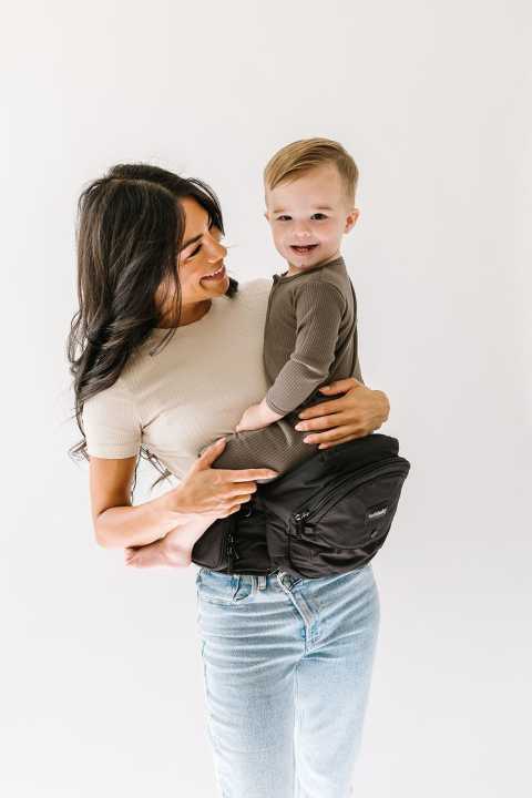 DCutie - CPC-Certified Hip Seat Baby Carrier - New Ergonomic Bench Design, Adjustable Waistband & Various Pockets for Newborns & Toddlers up to 44lbs, All Seasons Carrier