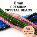 8mm Crystal Beads String - 70-80 Beads for Jewelry Making & DIY Crafts | High-Quality Beads in Pakistan. 
