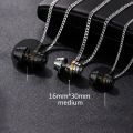 Stainless Steel Weights Necklace Gym Barbell Necklace Men's Mans Gold On The Neck Couple Pendan With A Barbell. 