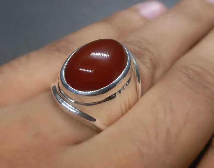 Natural%20Unheated%20Untreated%20Yemeni%20Deep%20Brown%20Aqeeq%20Ring%20Sterling%20Silver%20925%20Handmade%20Ring%20Brown%20Agate%20Ring%20Carnelian%20Ring%20Hakik%20Ring%20Chandi%20Ring%20Akik%20Ring%20Aqiq%20Ring%20Original%20Gemstone%20Ring%20for%20Men%20-%20Image%207