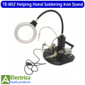 Helping Hand Soldering Stand TE-802/ TE-803 for solder work magnifying glass portable with Light by Electrica. 