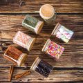 200ml Small Clear Glass Jar with Bamboo Silicone Sealed Lid (6 Pack) Nuts Spice or Kitchen Storage. 