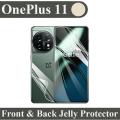 OnePlus 11 Front Screen & Back Jelly Protector Hydrogel Film Soft Skin Sheet - Transparent. 