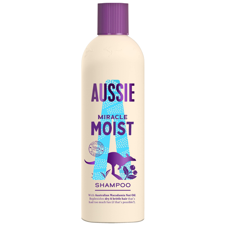 Aussie Miracle Moist Shampoo | Hydrates and nourishes dry hair for softness and manageability | 300ml