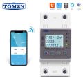 TOMZN WiFi Smart 63A/80A TUYA Energy Meter Kwh Metering Circuit Breaker Timer with voltage Amper and leakage protection for solar inverter. 