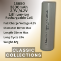 18650 3800mAh Rechargeable Cell Lithium-ion Battery 3.7V for Power Bank, LED Torch and more Gadgets. 