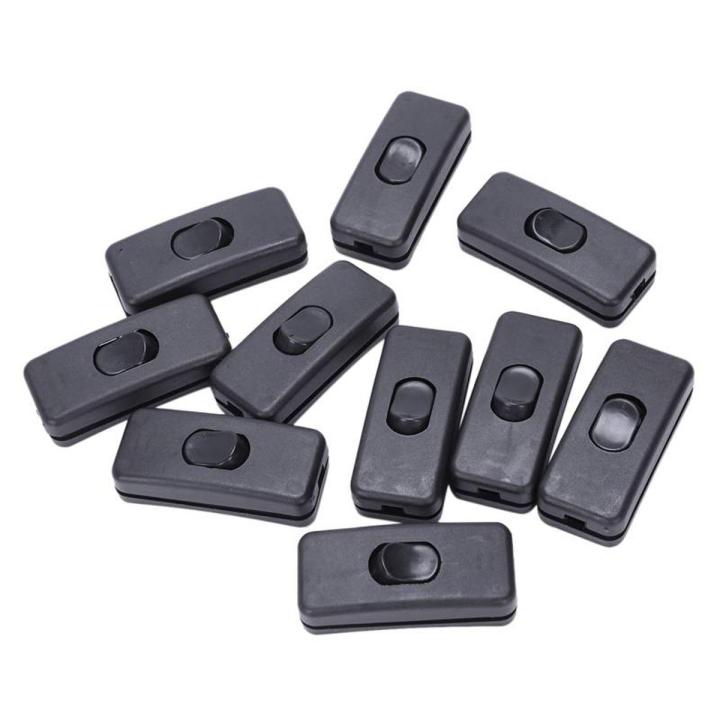 10Pcs AC125V 3A 250V 6A Black ON/OFF In Line Cord Switches for Bedroom