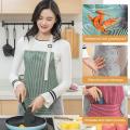 【FUN LIVE】 E. Korean Fashion Waterproof Apron Adjustable Lace Up Apron Oil-Proof Oxford Cloth Kitchen Apron With Side Wipe Hands. 