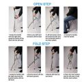 Elderly Stick Stool Portable Dexterous Non Slip Walking Three Leg Folding Cane. 