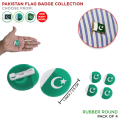Pakistan & Palestine Flag Badge Collection With Attachable Pin For Office Dress & Kameez Shalwar Happy 14th August Independence Day Celebration Function & Party Wear Pak Parcham Badges 14 Aug Jashan E Azadi Mubarak Festive Event. 