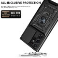 Huawei Nova 7i P40 Lite Armor Ring Slide Kickstand Cover with Push Pull Window Camera Protection. 