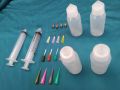 Henna Mehndi Applicator Kit with 02 Injection 04 Squeeze Luer Lock Bottles & 16 Nozzles for Creating Amazing Designs Multipurpose Paint Glue Solder Mask Resin Epoxy Works Injection Mehndi. 