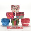 Cup Cake Liners, Random 100 +- Pcs Cupcake Liner Baking Cups Cupcake Mold Paper Muffin Cases Cake Decorating Tools paper cups. 