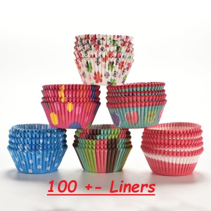 Cup cake Baking Cups 100 Pcs Multicolor Cupcake Liner Baking Cups Cupcake  Mold Paper Cake Decorating Tools Pack Kitchen Wedding Wrapper Baking Cups 