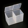 2 Grid Plastic Storage Box With Lid Unloading Cotton Manicure Tool Cosmetic Wash Towel Nail Polish Remover Tools Organizer Box. 