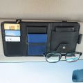 1Pc Multi-function Car Sun Visor Organizer Clip PU Leather Multi-Pocket Storage Pouch Pen Glasses Holder Auto Interior Accessories. 