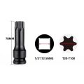 1Pcs New Metric 1/2 Inch Shank Electric Drill Socket Adapter Long Bit 78mm Length Torx Socket Cr-Mo Steel T20-T100 Socket Wrench. 