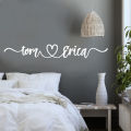 Custom Name Wedding Heart Wall Decal Bedroom Personalized Couple Family Marriage Wall Sticker Vinyl Home Decor. 